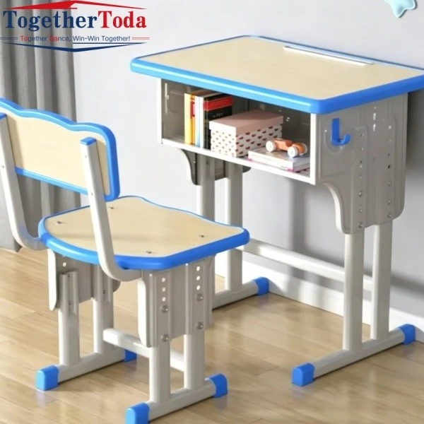 Adjustable Student Desk and Chair Single Set Overall View