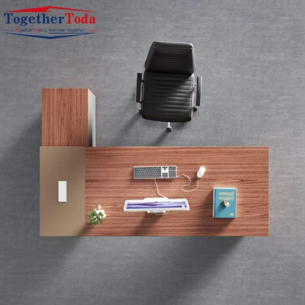 Large Worktop Executive Desk With Under Desk File Drawers