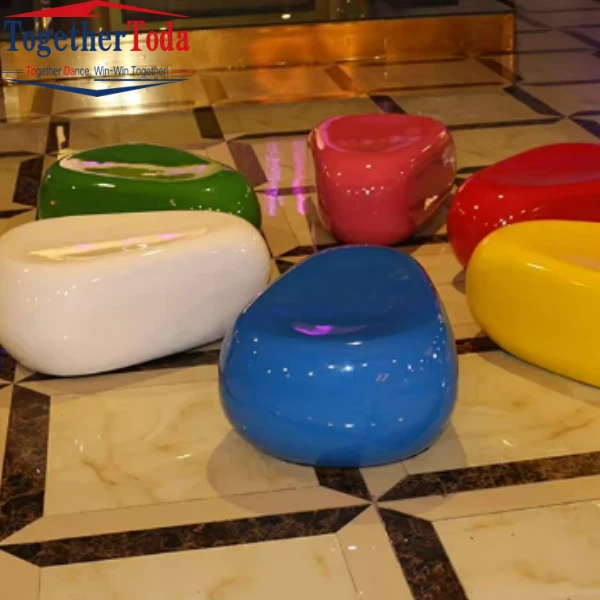 Glossy Surface Fiberglass Outdoor Chairs For Exhibition Hall