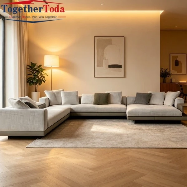 L Shape Sofa Simple in Cozy Living Room