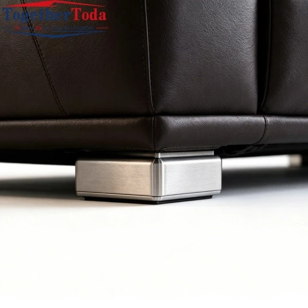 Premium Metal Base Detail of Leather Office Furniture Sofa