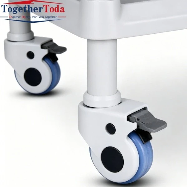 Medical Storage Trolley on Wheels Caster Wheel Detail