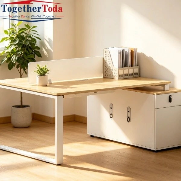 Metal Frame Desk with Drawers Office Scene Showcase