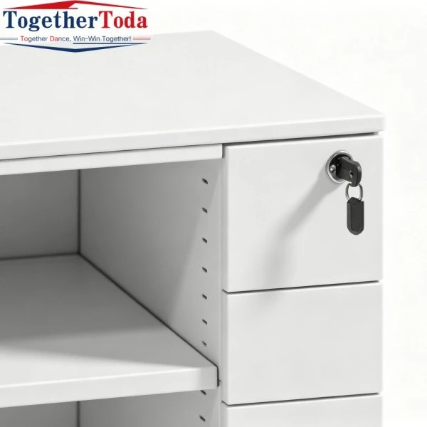 Mobile Storage Cabinets on Wheels Lock Detail