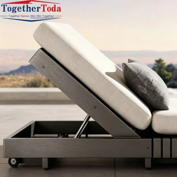 Modern Patio Lounger Adjustable Frame Detail