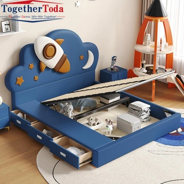 Small Double Bed Platform Drawer Storge