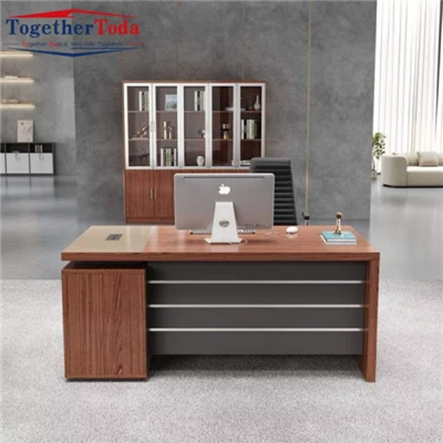 Executive Desk with File Drawers