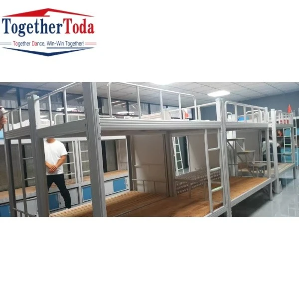 steel tube bunk beds with guardrai