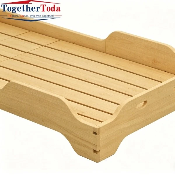 Wooden Bed Frame Super Single Slatted Base & Edge Detail